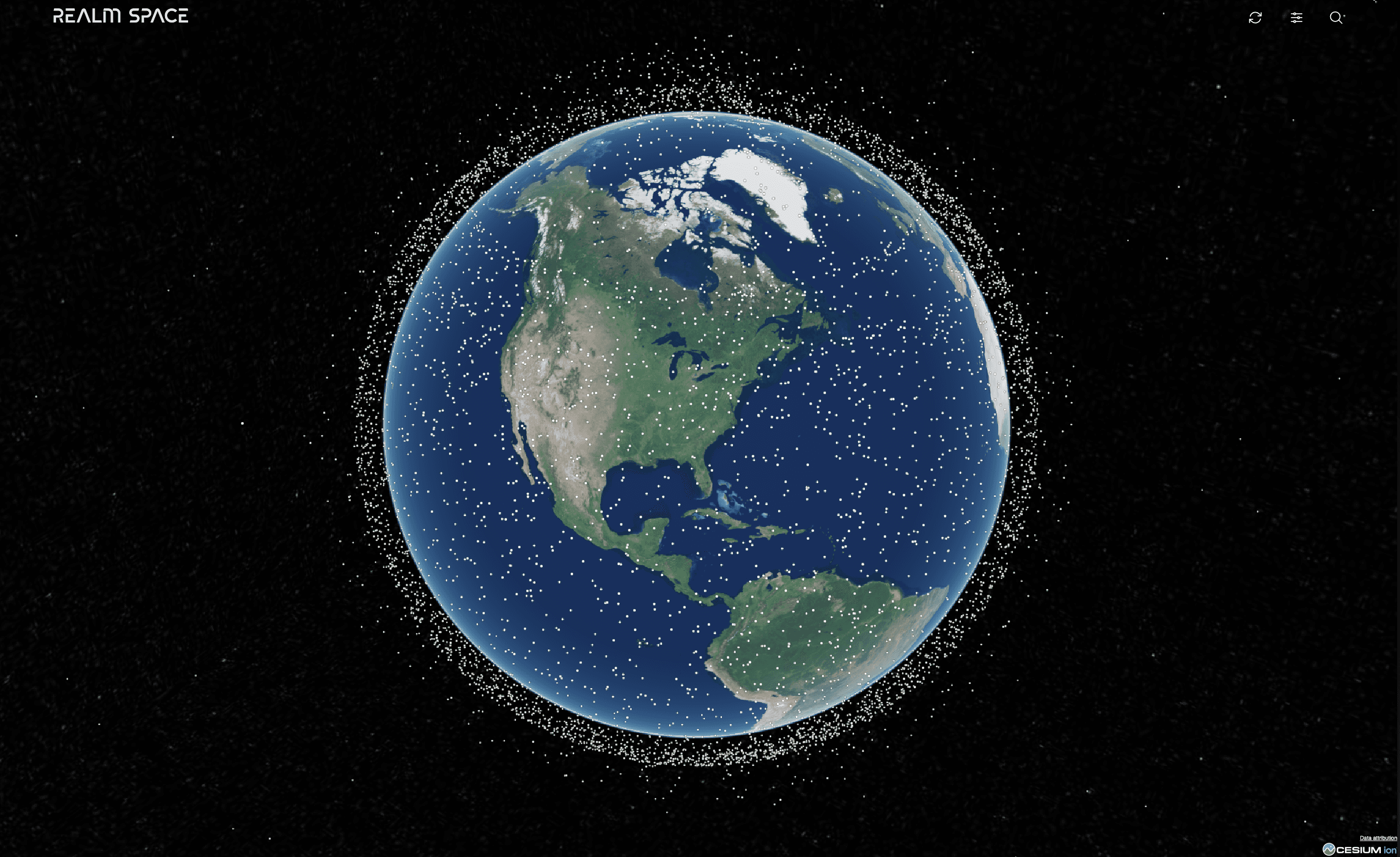 RealmTrack satellite and space debris visualization